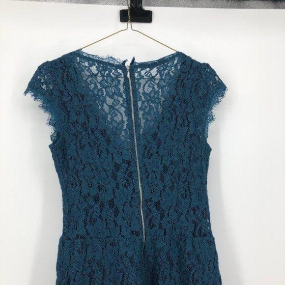 SOLD - Babaton Tobias teal lace dress size 8 - Picture 3 of 16